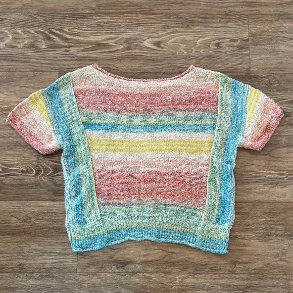 Anthropologie Pilcro Multi-Color Beach Sweater Women's Size Large Rainbow EUC - Picture 10 of 10